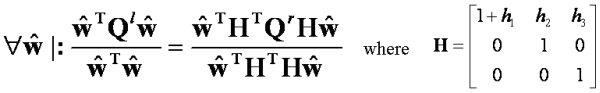 Spatiotemporal correspondence constraint for the left and right stequels Q. The constraint is formulated over all possible w, which is a unit vector denoting orientation in xyt space.